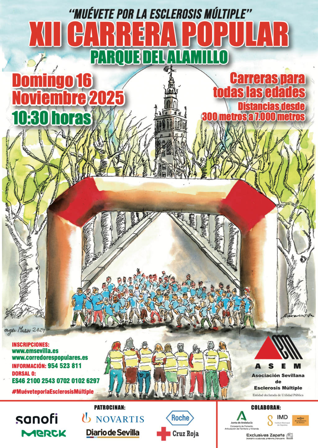 Cartel de la XII Carrera Popular ``Muévete por la Esclerosis Múltiple´´