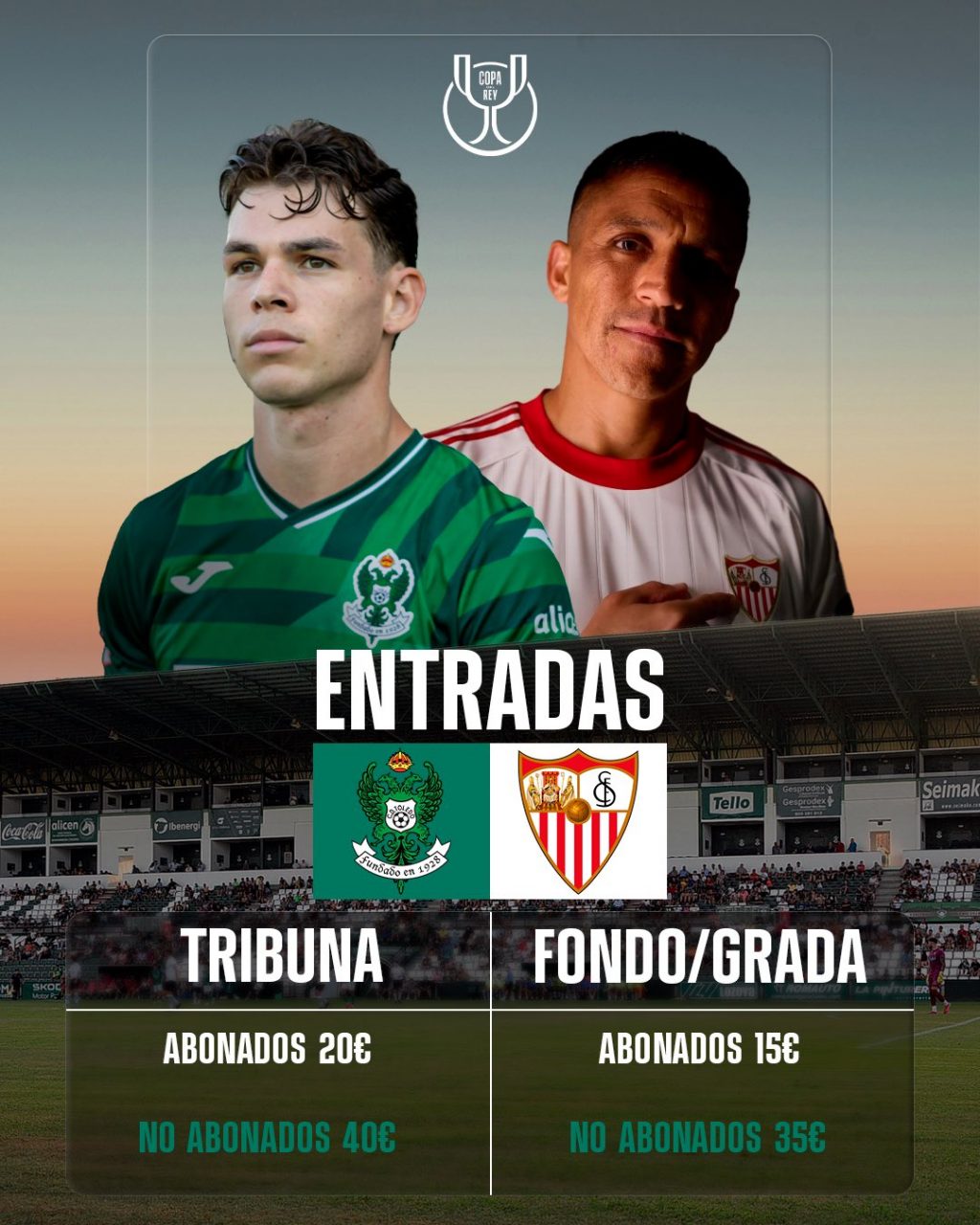 Cartel de entradas para el partido de Copa del Rey