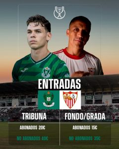 Cartel de entradas para el partido de Copa del Rey